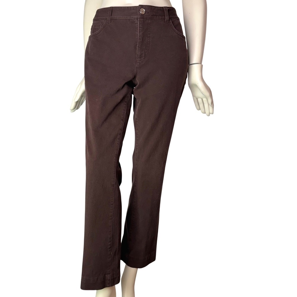 Chaps Ralph Lauren Straight Leg Jeans Stretch Brown Mid Rise Old Money Preppy 12